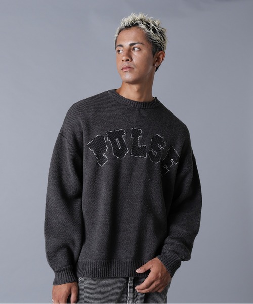DANKE SCHON(ダンケシェーン)の「DankeSchon/ダンケシェーン/TC KNIT LOGO(ニット/セーター・メンズ・ベージュ/チャコールグレー・M/L)」の4枚目の写真