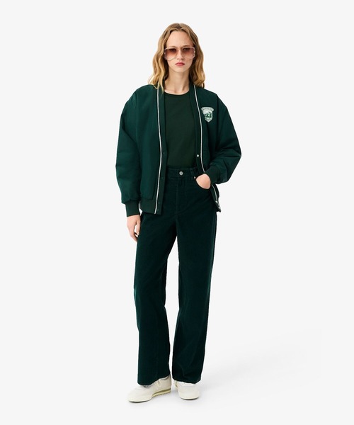LACOSTE(ラコステ)の「ネーム&ワニロゴパッチクロップド半袖Tシャツ(Tシャツ/カットソー・レディース・ダークグリーン/ホワイト/アクア・38/40/34/36)」の16枚目の写真