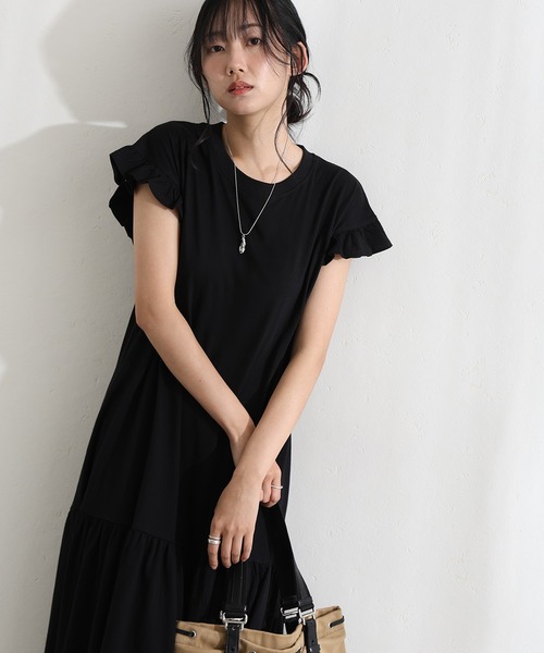 ElegChic（エレグシック）の「袖 フレア ノースリーブワンピース（ワンピース・レディース・ベージュ/グレー/ブラック・M/XL/4L）」の2枚目の写真
