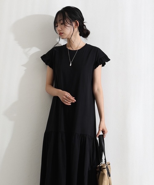 ElegChic（エレグシック）の「袖 フレア ノースリーブワンピース（ワンピース・レディース・ベージュ/グレー/ブラック・M/XL/4L）」の6枚目の写真