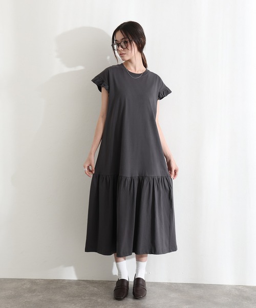 ElegChic（エレグシック）の「袖 フレア ノースリーブワンピース（ワンピース・レディース・ベージュ/グレー/ブラック・M/XL/4L）」の8枚目の写真