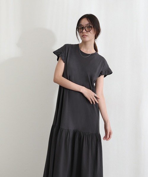 ElegChic（エレグシック）の「袖 フレア ノースリーブワンピース（ワンピース・レディース・ベージュ/グレー/ブラック・M/XL/4L）」の9枚目の写真