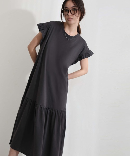 ElegChic（エレグシック）の「袖 フレア ノースリーブワンピース（ワンピース・レディース・ベージュ/グレー/ブラック・M/XL/4L）」の10枚目の写真