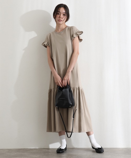 ElegChic（エレグシック）の「袖 フレア ノースリーブワンピース（ワンピース・レディース・ベージュ/グレー/ブラック・M/XL/4L）」の12枚目の写真