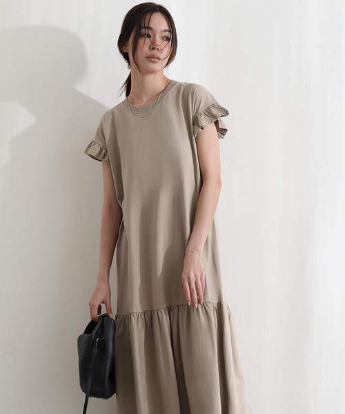 ElegChic（エレグシック）の「袖 フレア ノースリーブワンピース（ワンピース・レディース・ベージュ/グレー/ブラック・M/XL/4L）」の15枚目の写真