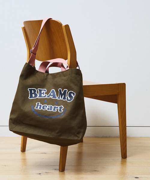 BEAMS HEART(ビームスハート)の「【7/9値下げ】スマイル カスレロゴ バッグ(A4サイズ収納可能)(トートバッグ・レディース・グレー/オリーブ/ホワイト系その他5/ブラウン系その他・ONE SIZE)」の22枚目の写真