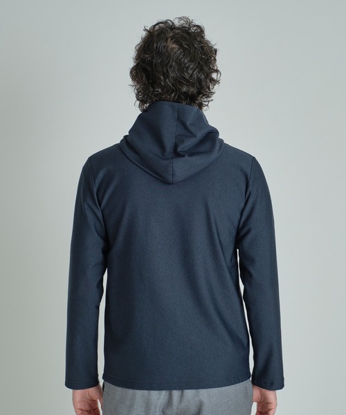 MEN'S BIGI（メンズビギ）の「ヒートパフォーマー ヘリンボーンプリント フードパーカー（パーカー・メンズ・グレー系その他/ネイビー・03/02）」の16枚目の写真