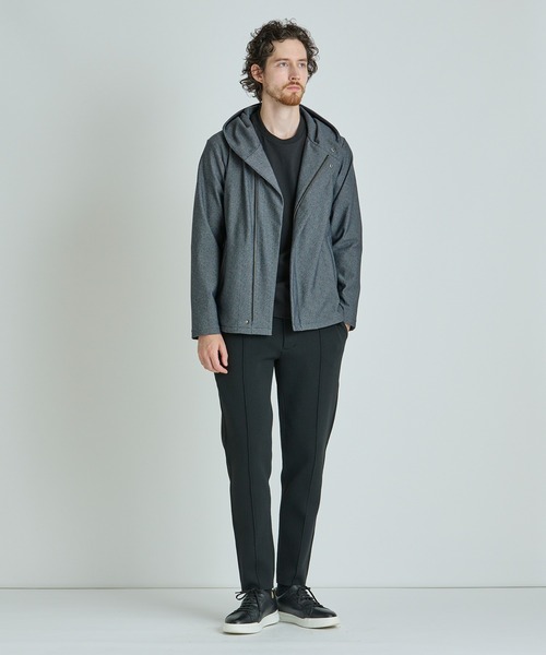 MEN'S BIGI（メンズビギ）の「ヒートパフォーマー ヘリンボーンプリント フードパーカー（パーカー・メンズ・グレー系その他/ネイビー・03/02）」の4枚目の写真