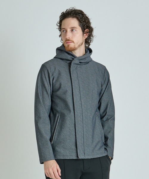 MEN'S BIGI（メンズビギ）の「ヒートパフォーマー ヘリンボーンプリント フードパーカー（パーカー・メンズ・グレー系その他/ネイビー・03/02）」の18枚目の写真