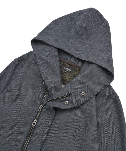 MEN'S BIGI（メンズビギ）の「ヒートパフォーマー ヘリンボーンプリント フードパーカー（パーカー・メンズ・グレー系その他/ネイビー・03/02）」の6枚目の写真
