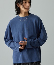 CULLNI ネイビー ストライプ切替 オーバーサイズ ロンT 日本製 CULLNI ネイビー ストライプ切替 オーバーサイズ ロンT 日本製