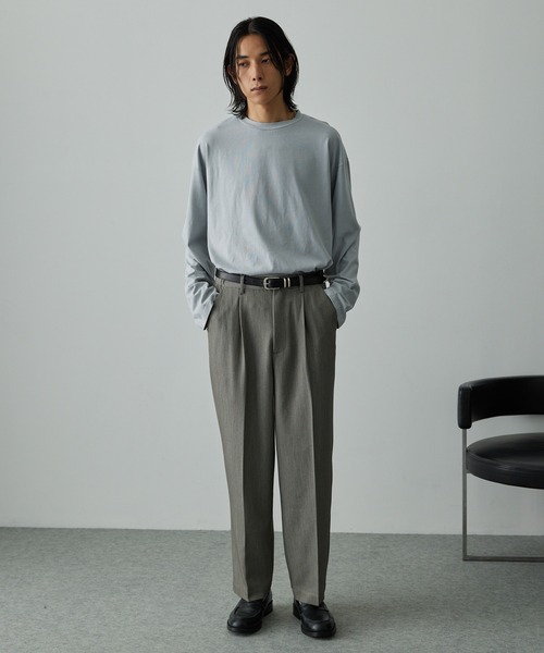 EMMA CLOTHES（エマクローズ）の「ヴィンテージライク ピグメント加工 プレーティング オーバーサイズロンT（Tシャツ/カットソー・メンズ・ネイビー/ブラック/グレー/オフホワイト・M/L）」の22枚目の写真