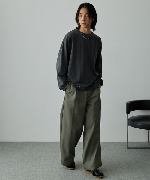 EMMA CLOTHES（エマクローズ）の「ヴィンテージライク ピグメント加工 プレーティング オーバーサイズロンT（Tシャツ/カットソー・メンズ・ネイビー/ブラック/グレー/オフホワイト・M/L）」の12枚目の写真