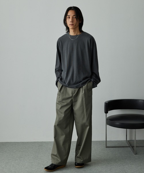 EMMA CLOTHES（エマクローズ）の「ヴィンテージライク ピグメント加工 プレーティング オーバーサイズロンT（Tシャツ/カットソー・メンズ・ネイビー/ブラック/グレー/オフホワイト・M/L）」の15枚目の写真