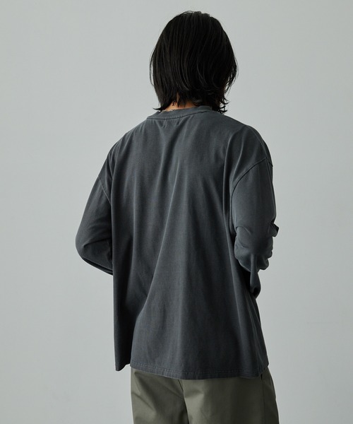 woo様 リクエスト2点まとめ★LUC★転写ニットカットソー★リバーシブル セール】ヴィンテージライク ピグメント加工 プレーティング オーバー