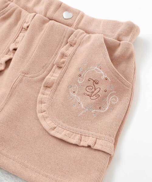 SLAP SLIP（スラップスリップ）の「キラキラ刺しゅうフリルポケットスカッツ(80~120cm)（スカート・キッズ・ネイビー/ベージュ・90cm/100cm/80ｃｍ/110cm/120cm）」の15枚目の写真