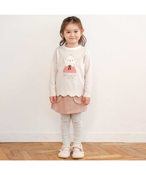 SLAP SLIP（スラップスリップ）の「キラキラ刺しゅうフリルポケットスカッツ(80~120cm)（スカート・キッズ・ネイビー/ベージュ・90cm/100cm/80ｃｍ/110cm/120cm）」の18枚目の写真