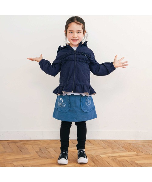 SLAP SLIP（スラップスリップ）の「キラキラ刺しゅうフリルポケットスカッツ(80~120cm)（スカート・キッズ・ネイビー/ベージュ・90cm/100cm/80ｃｍ/110cm/120cm）」の19枚目の写真