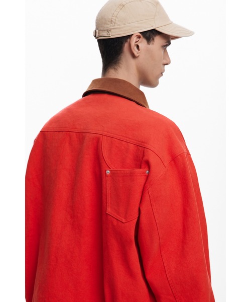 Desigual（デシグアル）の「コントラストカラーのジャケット（デニムジャケット・メンズ・レッド・S/M/L/XL）」の5枚目の写真