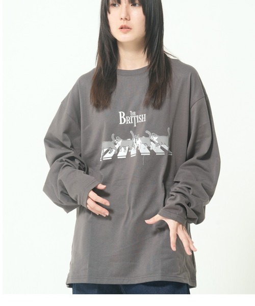 CORISCO（コリスコ）の「キーボードアニマル柄ロンTEE(M1)（Tシャツ/カットソー・メンズ・ホワイト系1/ホワイト系2/グレー系2/ブラック系2/グレー系1/ブラック系1/オートミール/キナリ・LARGE/X-LARGE/MEDIUM）」の8枚目の写真