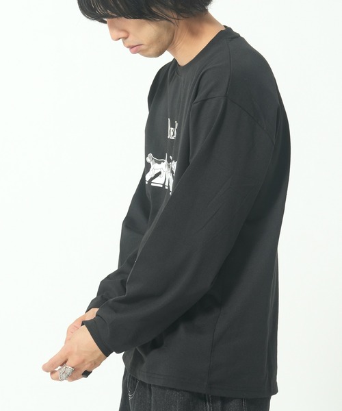 CORISCO(コリスコ)の「キーボードアニマル柄ロンTEE(M1)(Tシャツ/カットソー・メンズ・ホワイト系1/ホワイト系2/グレー系2/ブラック系2/グレー系1/ブラック系1/オートミール/キナリ・LARGE/X-LARGE/MEDIUM)」の17枚目の写真
