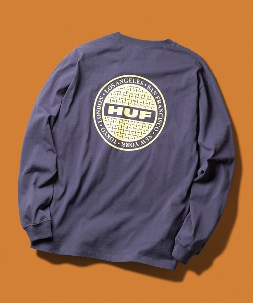 HUF(ハフ)の「MANHOLE LS TEE(Tシャツ/カットソー・メンズ・ブラック/アッシュグレー/ネイビー/ホワイト・S/M/L/XL/XXL)」の4枚目の写真