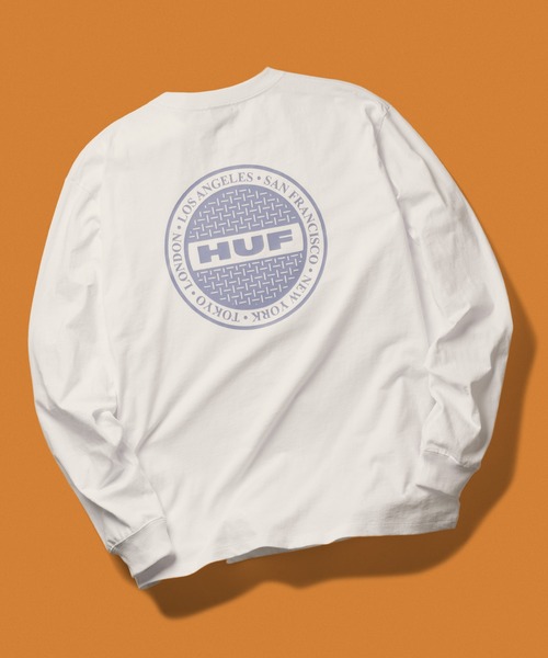 HUF(ハフ)の「MANHOLE LS TEE(Tシャツ/カットソー・メンズ・ブラック/アッシュグレー/ネイビー/ホワイト・S/M/L/XL/XXL)」の2枚目の写真