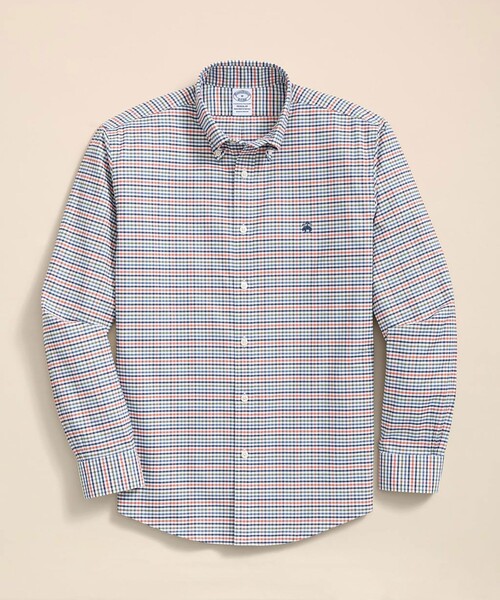 BROOKS BROTHERS（ブルックスブラザーズ）の「ストレッチオックスフォード　GFロゴ　シーズナルパターン　カジュアルシャツ　Regular Fit（シャツ/ブラウス・メンズ・ホワイト/ネイビー/ターコイズブルー/マルチ/ホワイト×ネイビー/ホワイト×レッド/サックスブルー/ダークネイビー/ストライプ/ブルー系その他/ダークブルー/ダークグリーン/レッド/レッド系その他/ブルー系その他2・SMALL/X-LARGE/X-SMALL/MEDIUM/LARGE）」の13枚目の写真