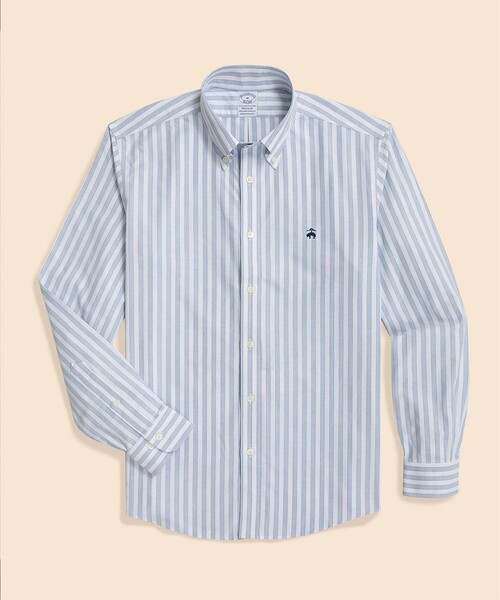BROOKS BROTHERS（ブルックスブラザーズ）の「ストレッチオックスフォード　GFロゴ　シーズナルパターン　カジュアルシャツ　Regular Fit（シャツ/ブラウス・メンズ・ホワイト/ネイビー/ターコイズブルー/マルチ/ホワイト×ネイビー/ホワイト×レッド/サックスブルー/ダークネイビー/ストライプ/ブルー系その他/ダークブルー/ダークグリーン/レッド/レッド系その他/ブルー系その他2・SMALL/X-LARGE/X-SMALL/MEDIUM/LARGE）」の6枚目の写真