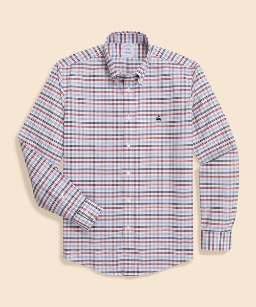 BROOKS BROTHERS（ブルックスブラザーズ）の「ストレッチオックスフォード　GFロゴ　シーズナルパターン　カジュアルシャツ　Regular Fit（シャツ/ブラウス・メンズ・ホワイト/ネイビー/ターコイズブルー/マルチ/ホワイト×ネイビー/ホワイト×レッド/サックスブルー/ダークネイビー/ストライプ/ブルー系その他/ダークブルー/ダークグリーン/レッド/レッド系その他/ブルー系その他2・SMALL/X-LARGE/X-SMALL/MEDIUM/LARGE）」の14枚目の写真