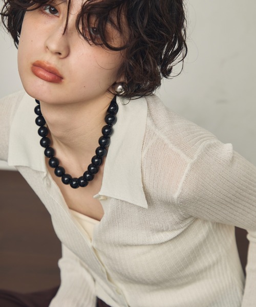 Trish（トリッシュ）の「ブラックボールネックレス（ネックレス・レディース・ブラック・FREE）」の5枚目の写真