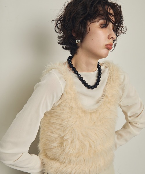 Trish（トリッシュ）の「ブラックボールネックレス（ネックレス・レディース・ブラック・FREE）」の9枚目の写真