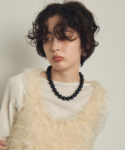 Trish（トリッシュ）の「ブラックボールネックレス（ネックレス・レディース・ブラック・FREE）」の10枚目の写真