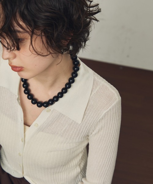 Trish（トリッシュ）の「ブラックボールネックレス（ネックレス・レディース・ブラック・FREE）」の15枚目の写真