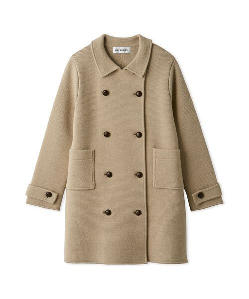 LILY BROWN（リリーブラウン）の「ニットダブルミニワンピコート（チェスターコート・レディース・グリーン/グレー/ベージュ・F）」の2枚目の写真
