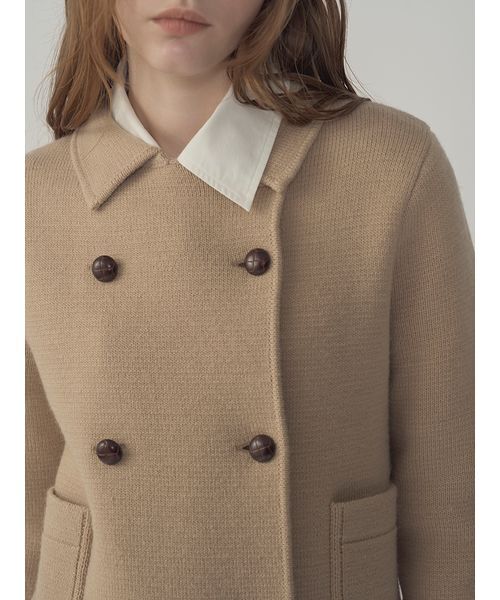 LILY BROWN（リリーブラウン）の「ニットダブルミニワンピコート（チェスターコート・レディース・グリーン/グレー/ベージュ・F）」の5枚目の写真