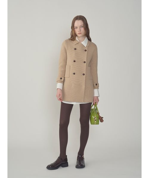 LILY BROWN（リリーブラウン）の「ニットダブルミニワンピコート（チェスターコート・レディース・グリーン/グレー/ベージュ・F）」の6枚目の写真