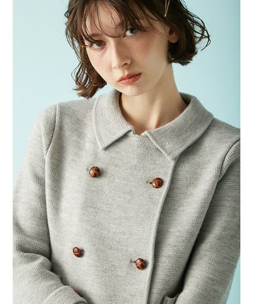 LILY BROWN（リリーブラウン）の「ニットダブルミニワンピコート（チェスターコート・レディース・グリーン/グレー/ベージュ・F）」の10枚目の写真
