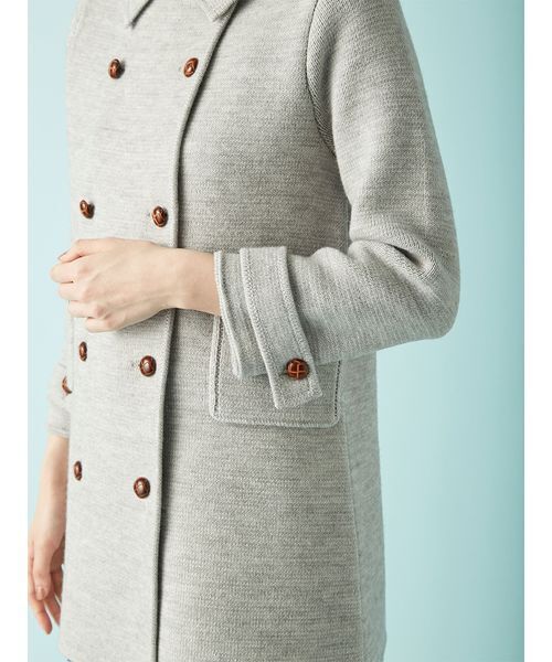 LILY BROWN（リリーブラウン）の「ニットダブルミニワンピコート（チェスターコート・レディース・グリーン/グレー/ベージュ・F）」の11枚目の写真
