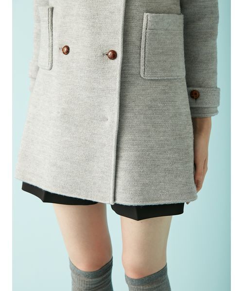 LILY BROWN（リリーブラウン）の「ニットダブルミニワンピコート（チェスターコート・レディース・グリーン/グレー/ベージュ・F）」の12枚目の写真