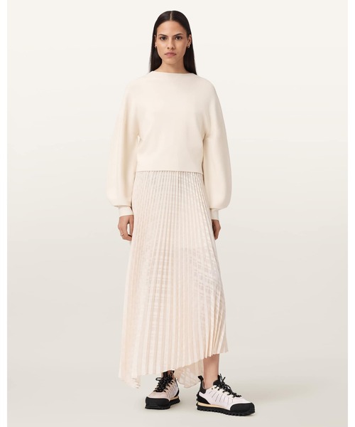 ALLSAINTS(オールセインツ)の「SINEAD 2-IN-1 PLEATED DRESS | SINEAD 2-IN-1 プリーツ ドレス・ワンピース(ワンピース・レディース・ホワイト系その他・XS/S/M/L)」の1枚目の写真