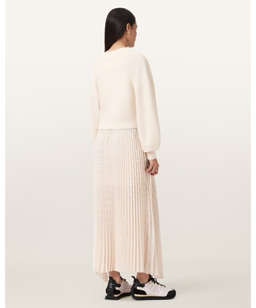 ALLSAINTS(オールセインツ)の「SINEAD 2-IN-1 PLEATED DRESS | SINEAD 2-IN-1 プリーツ ドレス・ワンピース(ワンピース・レディース・ホワイト系その他・XS/S/M/L)」の4枚目の写真