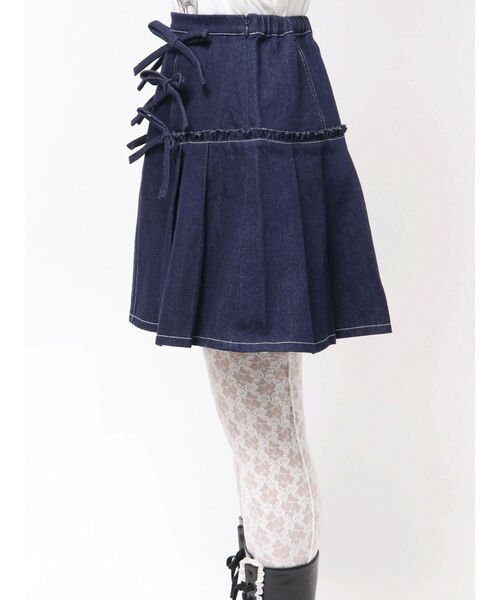 merry jenny(メリージェニー)の「リボンリボンプリーツミニスカート(スカート・レディース・その他1/ブルー/ブラック・FREE)」の7枚目の写真