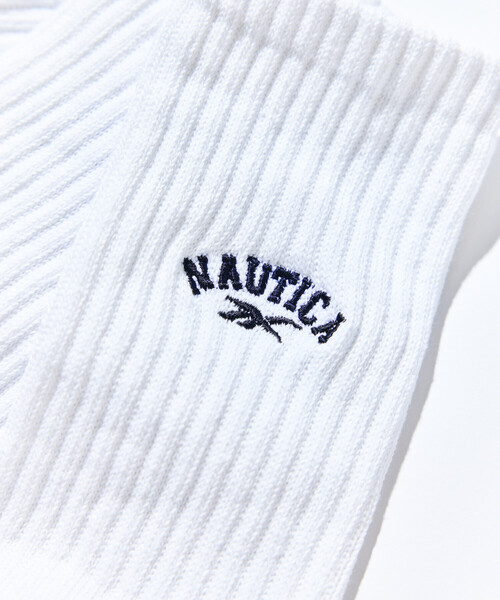 NAUTICA（ノーティカ）の「Reebok×NAUTICA/リーボック×ノーティカ 【Exclusive】3パック ダブルネーム ワンポイント刺繍 リブソックス（ソックス/靴下・メンズ・ホワイト・ONE SIZE）」の6枚目の写真