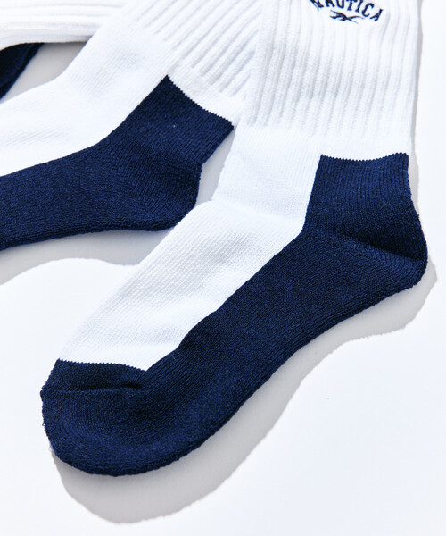 NAUTICA（ノーティカ）の「Reebok×NAUTICA/リーボック×ノーティカ 【Exclusive】3パック ダブルネーム ワンポイント刺繍 リブソックス（ソックス/靴下・メンズ・ホワイト・ONE SIZE）」の7枚目の写真