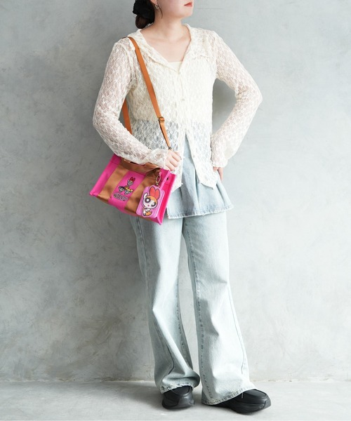 SALON de RUBAN（サロンドルヴァン）の「【SALON de RUBAN / サロン ド ルヴァン】 パワーパフガールズ ハンドトート（トートバッグ・レディース・ブラック/アイボリー/ピンク・FREE）」の8枚目の写真