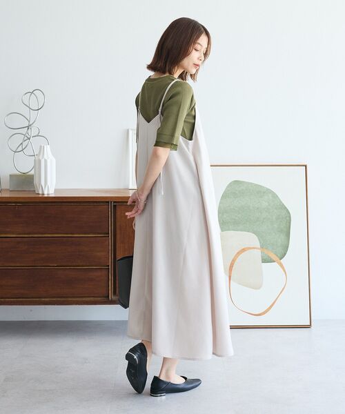 ワンピース　emerald 新品　フォロー割-200円 洗える｜たっぷりギャザーのワンピース M・ブラック｜東京ソワール