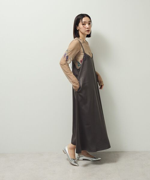 Green　Parks（グリーンパークス）の「前後2WAYサテンキャミワンピース（ワンピース・レディース・アイボリー/グレー/ブラック・FREE）」の11枚目の写真