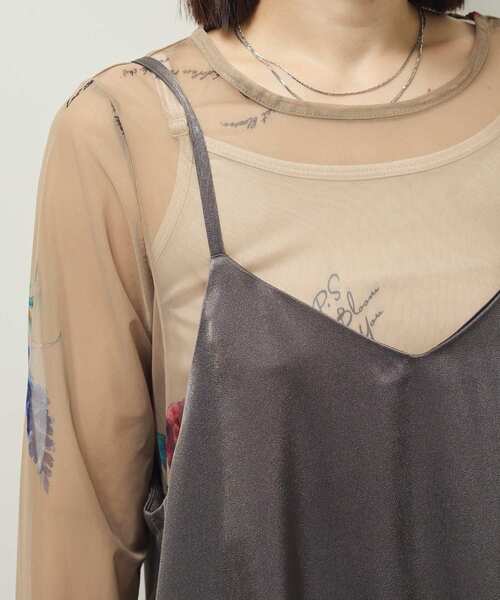 Green　Parks（グリーンパークス）の「前後2WAYサテンキャミワンピース（ワンピース・レディース・アイボリー/グレー/ブラック・FREE）」の18枚目の写真