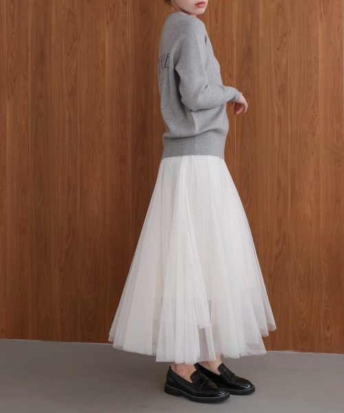 Bou Jeloud(ブージュルード)の「ラインチュールギャザースカート(スカート・レディース・ブラウン/オフホワイト/ブラック・FREE)」の11枚目の写真